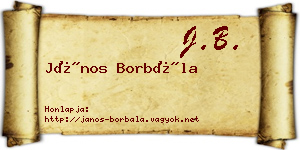 János Borbála névjegykártya