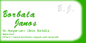 borbala janos business card